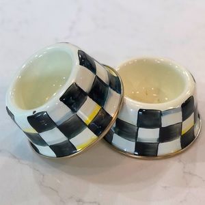 ✨MacKenzie Childs Courtly Check Enamel Cat Dishes✨
